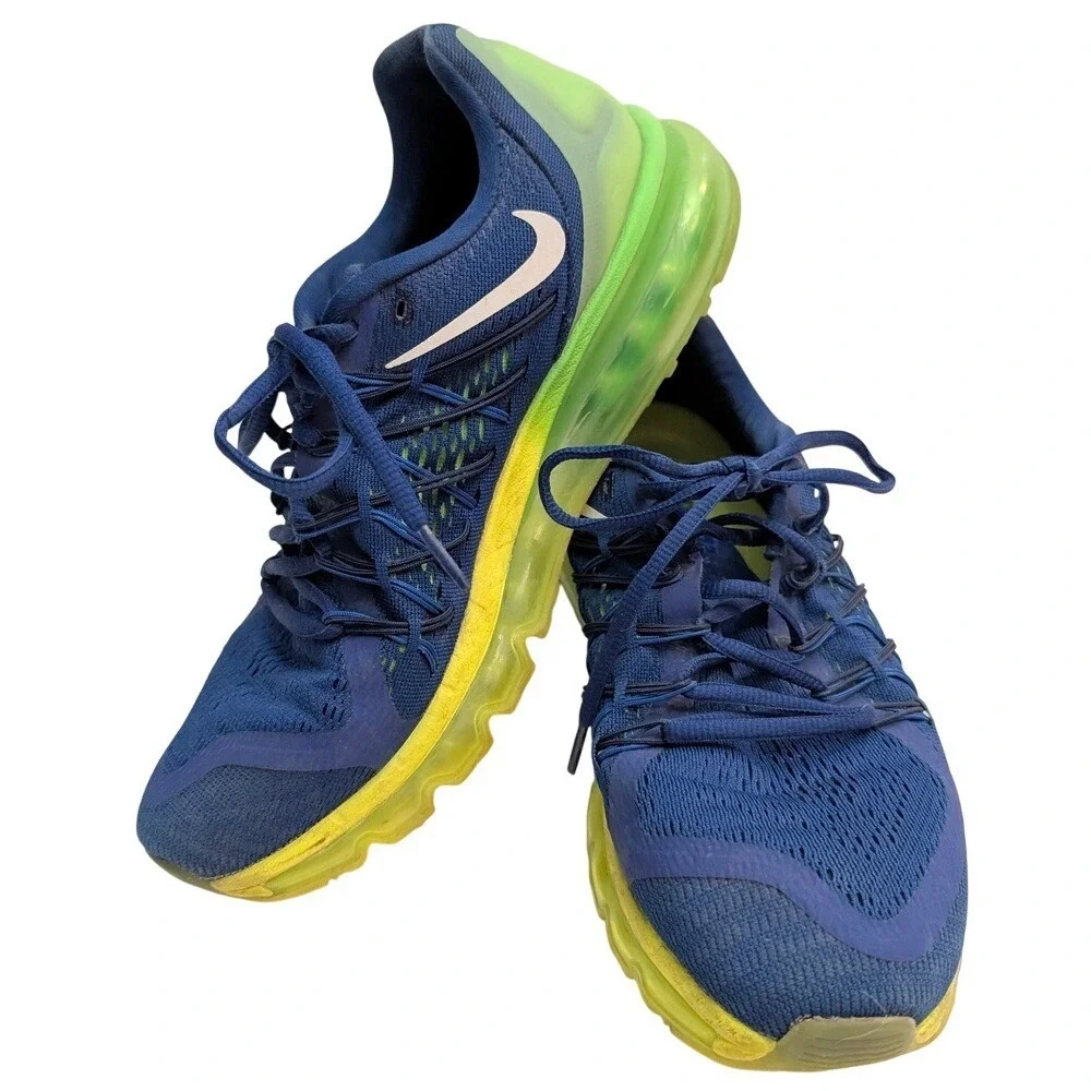 Nike Air Max 2015 Deep Royal Volt Running Shoes 698902-407 Men's USA 9.5 EU 43‎